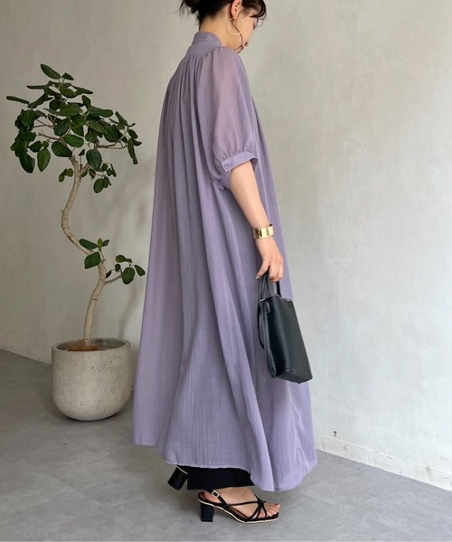 prose verse（プロズヴェール）の「ロングボヤージュシャツワンピース（シャツワンピース・レディース・ブラック/パープル/オフホワイト・MEDIUM）」の22枚目の写真