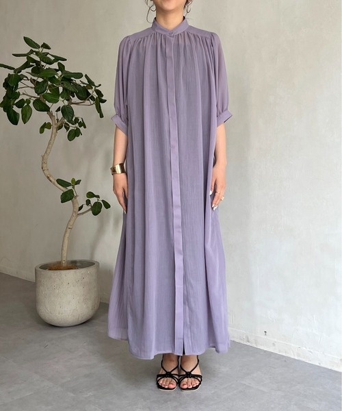 prose verse（プロズヴェール）の「ロングボヤージュシャツワンピース（シャツワンピース・レディース・ブラック/パープル/オフホワイト・MEDIUM）」の6枚目の写真