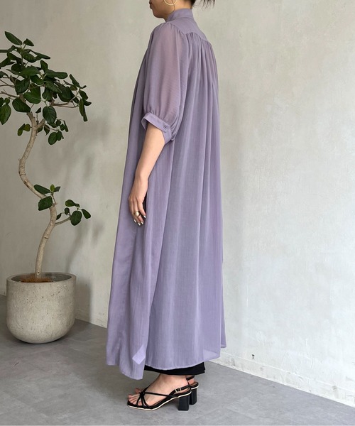 prose verse（プロズヴェール）の「ロングボヤージュシャツワンピース（シャツワンピース・レディース・ブラック/パープル/オフホワイト・MEDIUM）」の9枚目の写真
