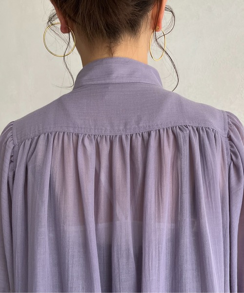 prose verse（プロズヴェール）の「ロングボヤージュシャツワンピース（シャツワンピース・レディース・ブラック/パープル/オフホワイト・MEDIUM）」の12枚目の写真