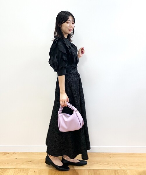 index（インデックス）の「◆ギャザーワンハンドルミニショルダー（ショルダーバッグ・レディース・ブラック/パープル/オフホワイト・00）」の6枚目の写真