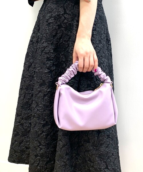 index（インデックス）の「◆ギャザーワンハンドルミニショルダー（ショルダーバッグ・レディース・ブラック/パープル/オフホワイト・00）」の7枚目の写真