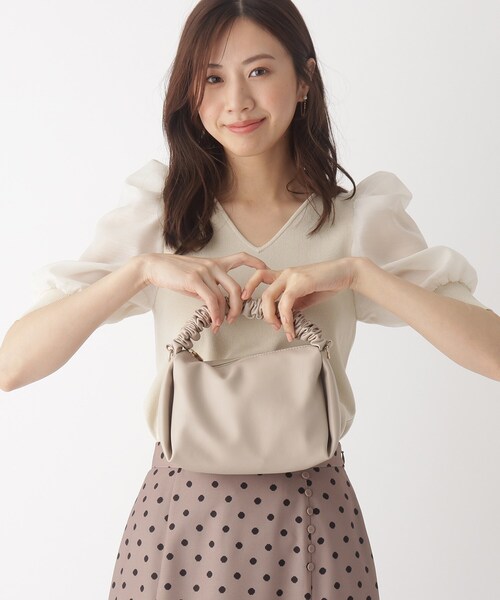 index（インデックス）の「◆ギャザーワンハンドルミニショルダー（ショルダーバッグ・レディース・ブラック/パープル/オフホワイト・00）」の15枚目の写真