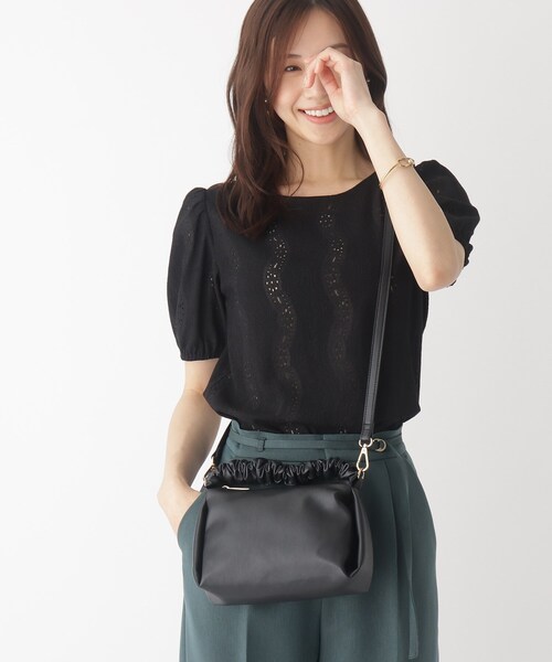 index（インデックス）の「◆ギャザーワンハンドルミニショルダー（ショルダーバッグ・レディース・ブラック/パープル/オフホワイト・00）」の21枚目の写真