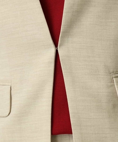 a.v.v(アーヴェヴェ)の「【洗える/セットアップ対応】麻調ツイルキーネックジャケット(ノーカラージャケット・レディース・ネイビー/ベージュ・36/38/40/42/34)」の6枚目の写真