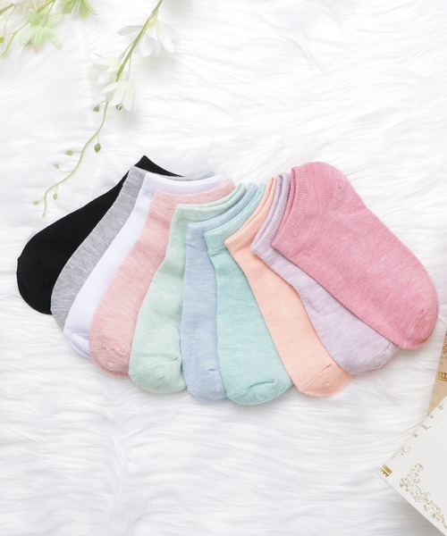 セール】【10色組】 無地くるぶしソックスセット（ソックス/靴下