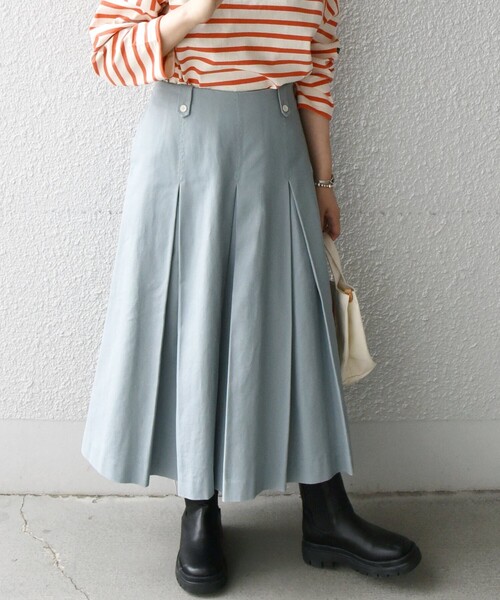 SHIPS any（シップス エニィ）の「SHIPS any:〈ウォッシャブル〉モールスキン ボックス タック スカート◇（スカート・レディース・ライトブルー/ネイビー/オレンジ・ONE SIZE）」の18枚目の写真