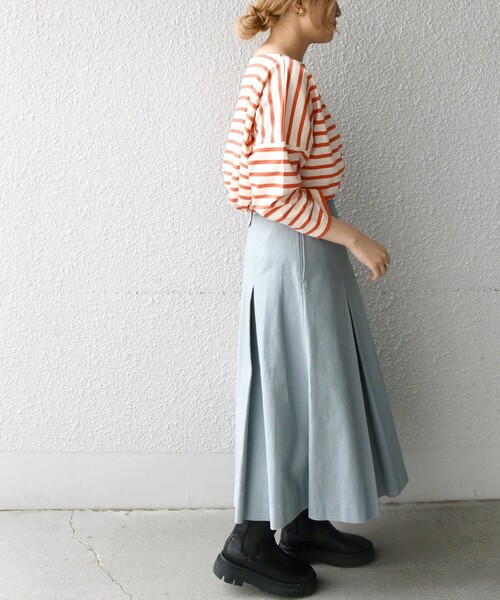 SHIPS any（シップス エニィ）の「SHIPS any:〈ウォッシャブル〉モールスキン ボックス タック スカート◇（スカート・レディース・ライトブルー/ネイビー/オレンジ・ONE SIZE）」の21枚目の写真