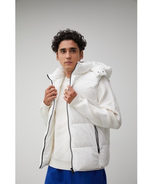 AZUL by moussy（アズールバイマウジー）の「OWEN STRETCH PADDING VEST/オーエンストレッチパディングベスト（ダウンベスト・メンズ・ブラック/ホワイト/ベージュ・MEDIUM/LARGE/SMALL）」の9枚目の写真