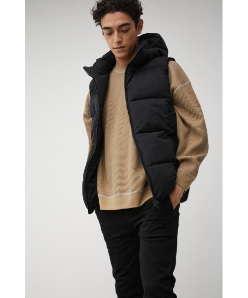 AZUL by moussy（アズールバイマウジー）の「OWEN STRETCH PADDING VEST/オーエンストレッチパディングベスト（ダウンベスト・メンズ・ブラック/ホワイト/ベージュ・MEDIUM/LARGE/SMALL）」の18枚目の写真