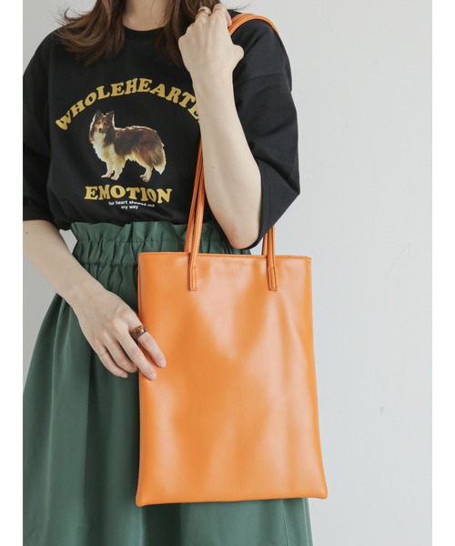 ehka sopo（エヘカソポ）の「センターシームトートバッグ（トートバッグ・レディース・オフホワイト/オレンジ/グリーン・ﾌﾘ-）」の3枚目の写真