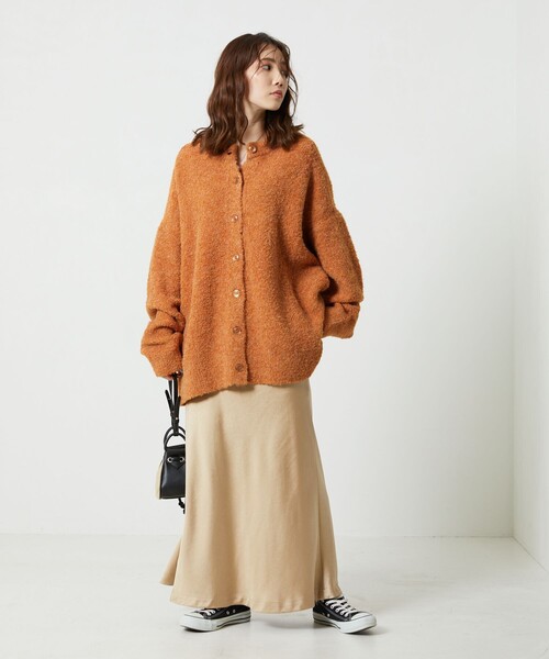 FREAK'S STORE（フリークスストア）の「【WEB限定】2WAYウール混ループヤーンカーディガン（カーディガン/ボレロ・レディース・ピンク/オレンジ/グレー/グリーン/ブラック・ﾌﾘ-）」の16枚目の写真