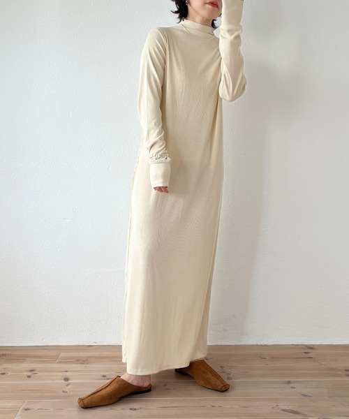 wee9s(ウィークス)の「2way rib one piece / 前後2wayリブワンピース(ワンピース・レディース・アイボリー/ブラック/カーキ/ブラウン・FREE)」の10枚目の写真
