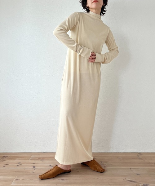 wee9s(ウィークス)の「2way rib one piece / 前後2wayリブワンピース(ワンピース・レディース・アイボリー/ブラック/カーキ/ブラウン・FREE)」の11枚目の写真