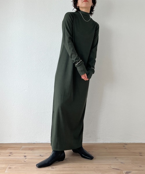 wee9s(ウィークス)の「2way rib one piece / 前後2wayリブワンピース(ワンピース・レディース・アイボリー/ブラック/カーキ/ブラウン・FREE)」の8枚目の写真