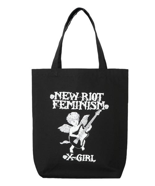 X-girl（エックスガール）の「X-girl × YUGO. TOTE BAG（トートバッグ・レディース・ピンク/ブラック/ホワイト・ONE SIZE）」の11枚目の写真