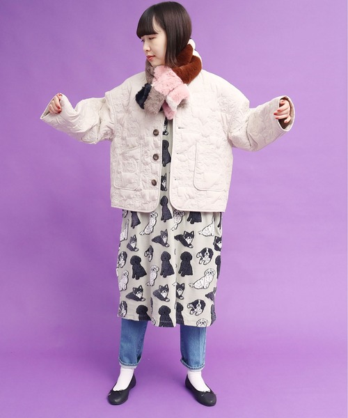 didizizi（ディディジジ）の「マルチカラーファーティペット（マフラー・レディース・パープル/ブラウン/グレー・FREE）」の21枚目の写真