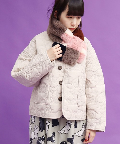 didizizi（ディディジジ）の「マルチカラーファーティペット（マフラー・レディース・パープル/ブラウン/グレー・FREE）」の16枚目の写真