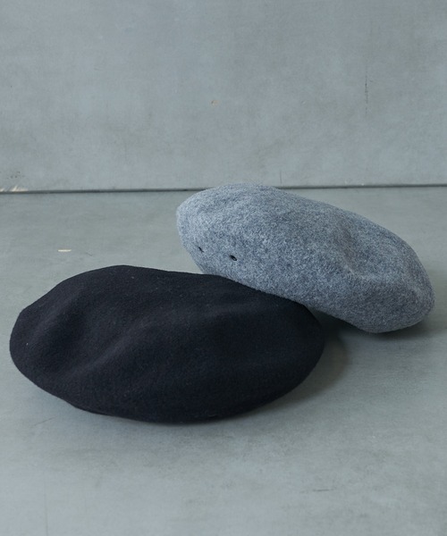 CPH（シーピーエイチ）の「【CPH / シープラスヘッドウェアー】 611 BERET SOLID WOOL(ベレー帽)（ハンチング/ベレー帽・メンズ・ブラック/グレー・FREE）」の9枚目の写真