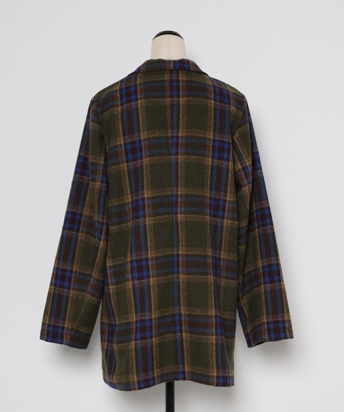 Bonjour Sagan（ボンジュールサガン）の「テーラードチェックジャケット（テーラードジャケット・レディース・ネイビー/グレー/カーキ・FREE）」の19枚目の写真