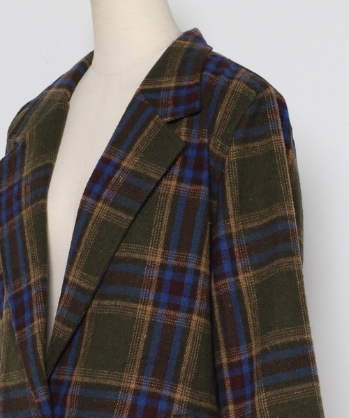 Bonjour Sagan（ボンジュールサガン）の「テーラードチェックジャケット（テーラードジャケット・レディース・ネイビー/グレー/カーキ・FREE）」の20枚目の写真