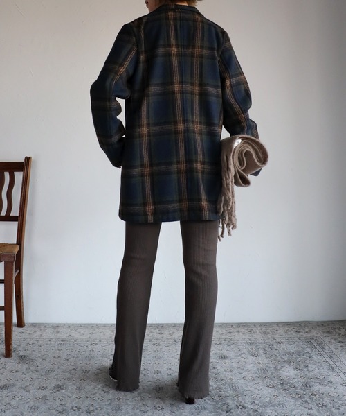 Bonjour Sagan（ボンジュールサガン）の「テーラードチェックジャケット（テーラードジャケット・レディース・ネイビー/グレー/カーキ・FREE）」の12枚目の写真