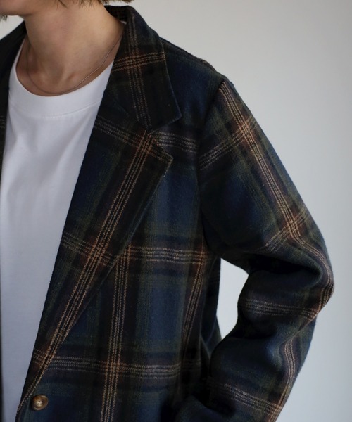 Bonjour Sagan（ボンジュールサガン）の「テーラードチェックジャケット（テーラードジャケット・レディース・ネイビー/グレー/カーキ・FREE）」の13枚目の写真