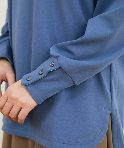 FRAPBOIS（フラボア）の「スムースカット カットソー（Tシャツ/カットソー・レディース・オートミール/ブルー/ブラック・0/1）」の9枚目の写真