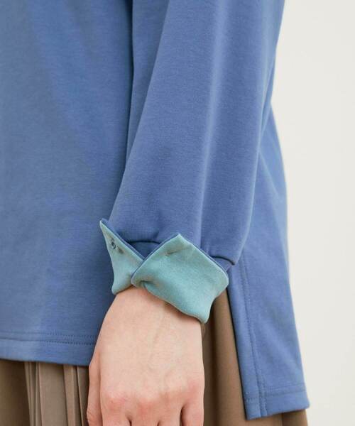 FRAPBOIS（フラボア）の「スムースカット カットソー（Tシャツ/カットソー・レディース・オートミール/ブルー/ブラック・0/1）」の10枚目の写真