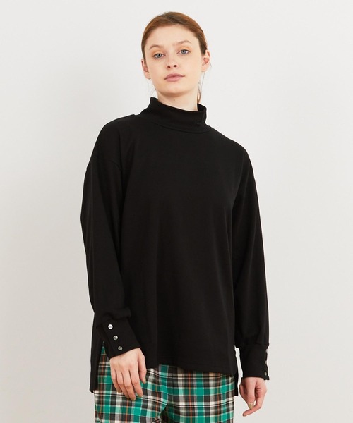 FRAPBOIS（フラボア）の「スムースカット カットソー（Tシャツ/カットソー・レディース・オートミール/ブルー/ブラック・0/1）」の2枚目の写真