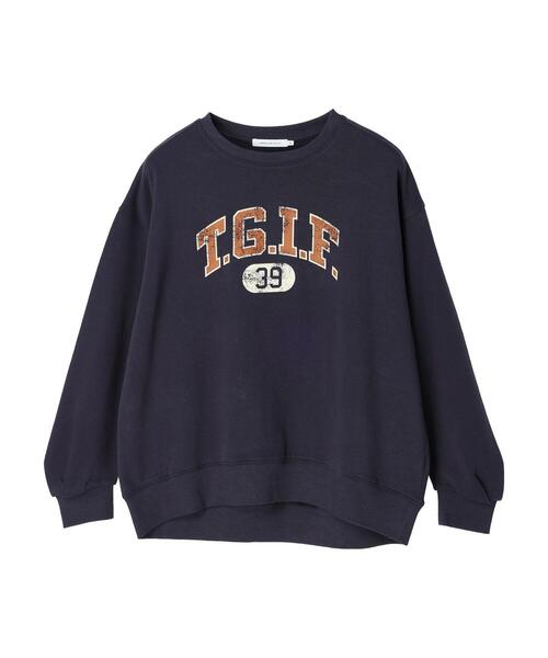 AMERICAN HOLIC（アメリカンホリック）の「ロゴプリント裏毛スウェット①（スウェット・レディース・チャコールグレー/ネイビー/ブラウン/グリーン/オートミール・M/L）」の12枚目の写真