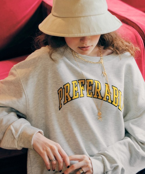 AMERICAN HOLIC（アメリカンホリック）の「ロゴプリント裏毛スウェット①（スウェット・レディース・チャコールグレー/ネイビー/ブラウン/グリーン/オートミール・M/L）」の4枚目の写真