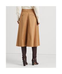 ローレン ラルフ ローレン LAUREN RALPH LAUREN ボタンフロント コットンブレンド スカート （001ブラック） ローレン ラルフ ローレン LAUREN RALPH LAUREN ボタンフロント