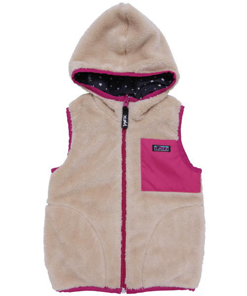 X-girl Stages（エックスガールステージス）の「FLUFFY REVERSIBLE VEST(4T～7T)（ベスト・キッズ・マルチ/ベージュ/ネイビー・4T/5T/6T/7T）」の12枚目の写真