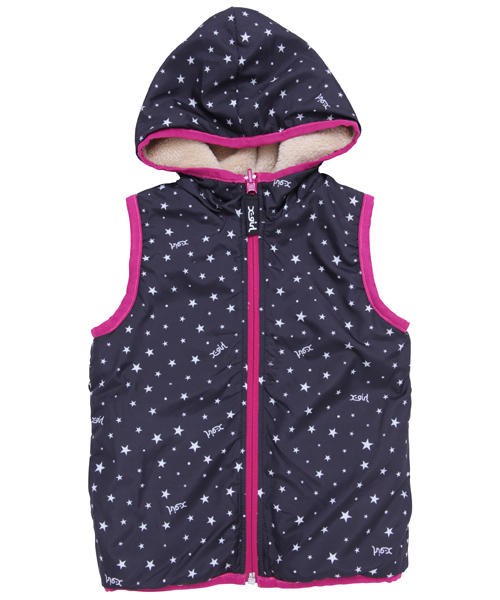 X-girl Stages（エックスガールステージス）の「FLUFFY REVERSIBLE VEST(4T～7T)（ベスト・キッズ・マルチ/ベージュ/ネイビー・4T/5T/6T/7T）」の13枚目の写真