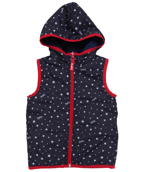 X-girl Stages（エックスガールステージス）の「FLUFFY REVERSIBLE VEST(4T～7T)（ベスト・キッズ・マルチ/ベージュ/ネイビー・4T/5T/6T/7T）」の15枚目の写真