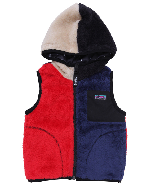 X-girl Stages（エックスガールステージス）の「FLUFFY REVERSIBLE VEST(4T～7T)（ベスト・キッズ・マルチ/ベージュ/ネイビー・4T/5T/6T/7T）」の16枚目の写真