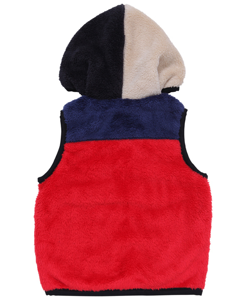 X-girl Stages（エックスガールステージス）の「FLUFFY REVERSIBLE VEST(4T～7T)（ベスト・キッズ・マルチ/ベージュ/ネイビー・4T/5T/6T/7T）」の6枚目の写真