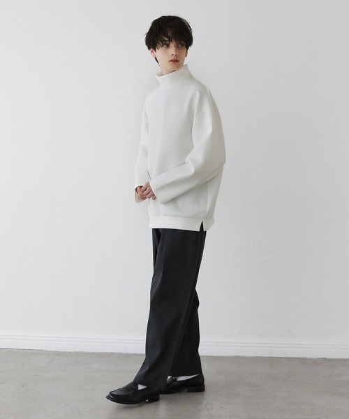 LILL（リル）の「ヘビーポンチハイネック長袖プルオーバー（スウェット・メンズ・チャコール/ホワイト/ワイン/ネイビー/ブラック/ブラウン/ブルーグレー・S/M/L/XL）」の11枚目の写真