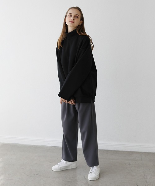 LILL（リル）の「ヘビーポンチハイネック長袖プルオーバー（スウェット・メンズ・チャコール/ホワイト/ワイン/ネイビー/ブラック/ブラウン/ブルーグレー・S/M/L/XL）」の15枚目の写真