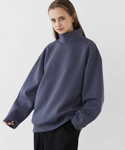 LILL（リル）の「ヘビーポンチハイネック長袖プルオーバー（スウェット・メンズ・チャコール/ホワイト/ワイン/ネイビー/ブラック/ブラウン/ブルーグレー・S/M/L/XL）」の16枚目の写真