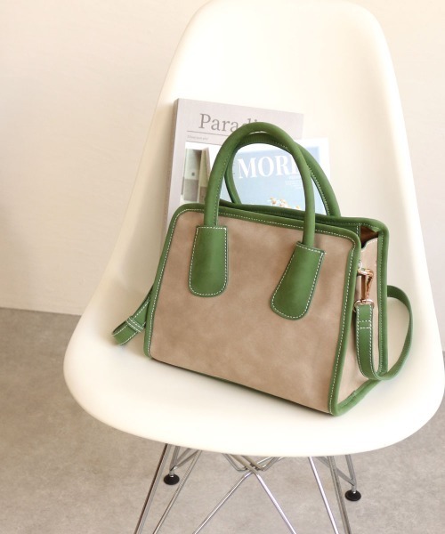 T・S・L(ティーエスエル)の「スクエア2wayバッグ(ボストンバッグ・レディース・ベージュ/グリーン/ボルドー/ブラック・FREE)」の3枚目の写真