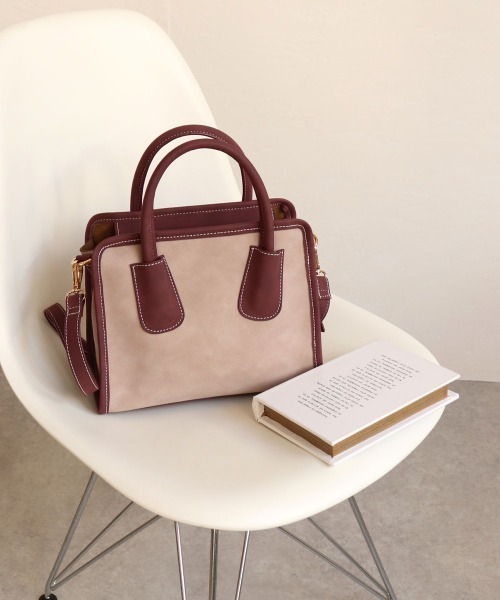 T・S・L(ティーエスエル)の「スクエア2wayバッグ(ボストンバッグ・レディース・ベージュ/グリーン/ボルドー/ブラック・FREE)」の4枚目の写真