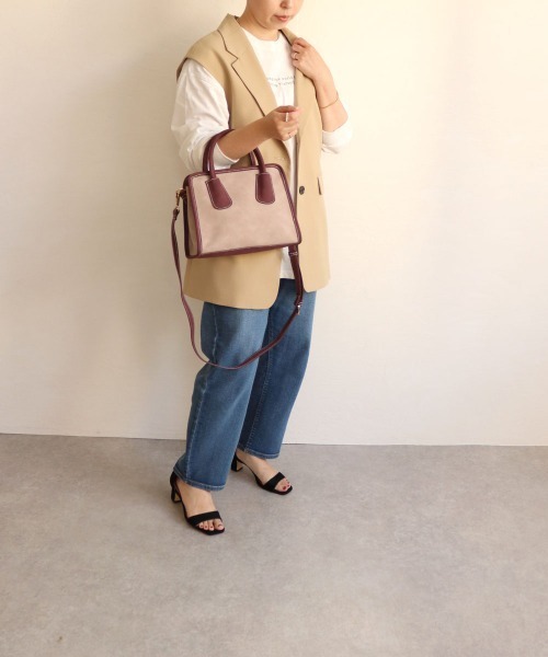 T・S・L(ティーエスエル)の「スクエア2wayバッグ(ボストンバッグ・レディース・ベージュ/グリーン/ボルドー/ブラック・FREE)」の11枚目の写真