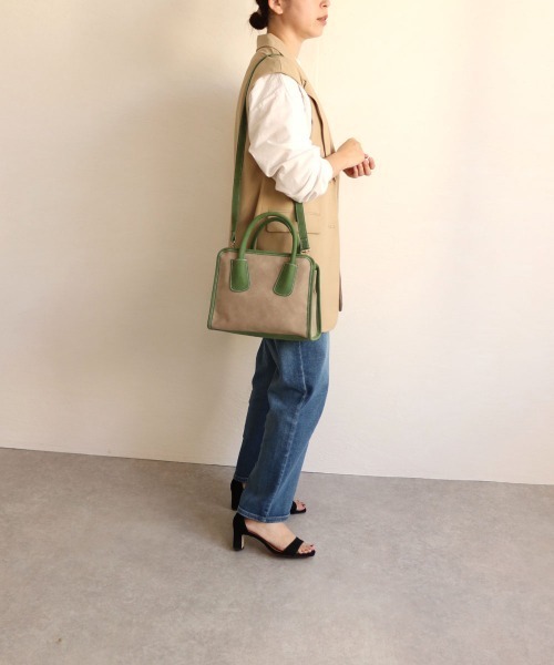 T・S・L(ティーエスエル)の「スクエア2wayバッグ(ボストンバッグ・レディース・ベージュ/グリーン/ボルドー/ブラック・FREE)」の7枚目の写真