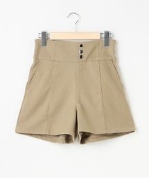前釦ハイウェストショートパンツ