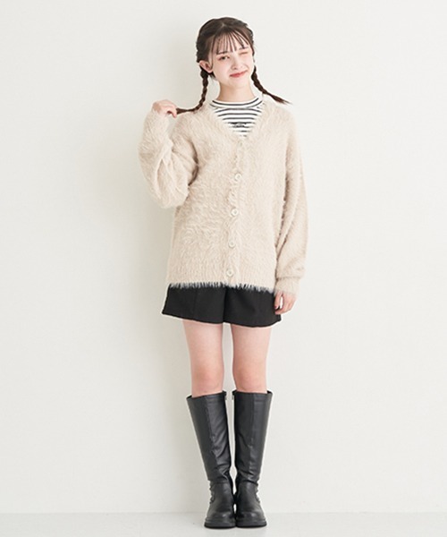 LOVETOXIC(ラブトキシック)の「前釦ハイウェストショートパンツ(その他パンツ・キッズ・ブラック/オフホワイト/ベージュ/マルチ/ライトベージュ・SS/S/M/L)」の3枚目の写真