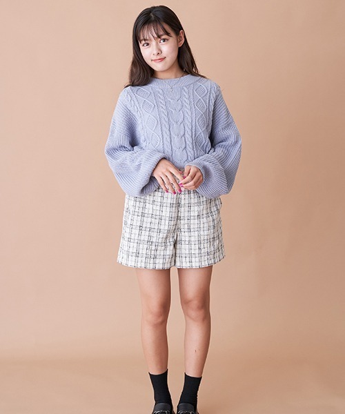 LOVETOXIC(ラブトキシック)の「前釦ハイウェストショートパンツ(その他パンツ・キッズ・ブラック/オフホワイト/ベージュ/マルチ/ライトベージュ・SS/S/M/L)」の9枚目の写真