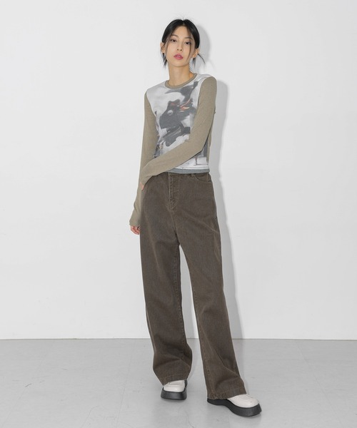 FOLLOWIN(フォロウィン)の「【UNISEX】オールシーズンデイリーカラーワイドコットンパンツ(デニムパンツ・レディース・アイボリー/ブラック/ブラウン/バーガンディー・SMALL/MEDIUM/LARGE)」の12枚目の写真