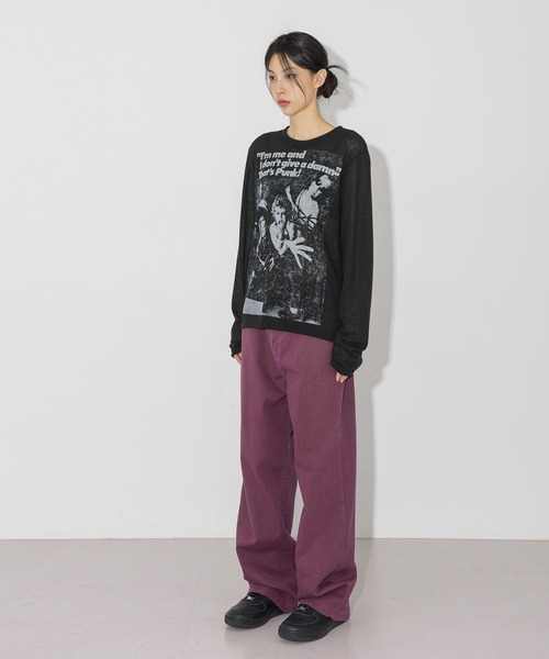 FOLLOWIN(フォロウィン)の「【UNISEX】オールシーズンデイリーカラーワイドコットンパンツ(デニムパンツ・レディース・アイボリー/ブラック/ブラウン/バーガンディー・SMALL/MEDIUM/LARGE)」の19枚目の写真